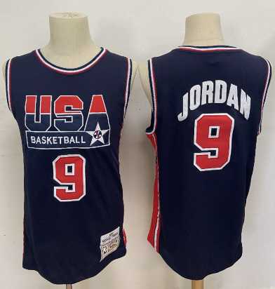 1992 Olympics Team USA #9 Michael Jordan Navy Blue Swingman Jersey